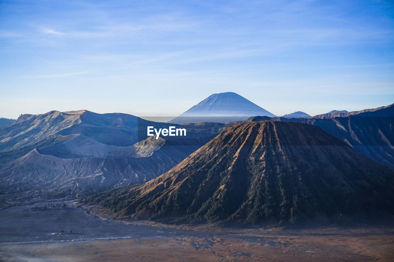 Scenic view of bromo mountains against sky