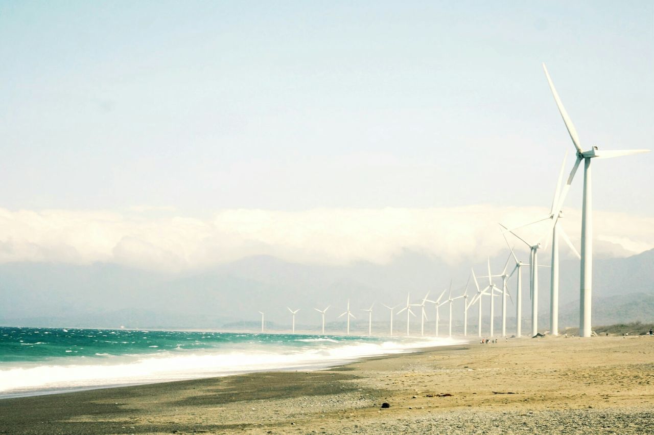 Wind farm on beach