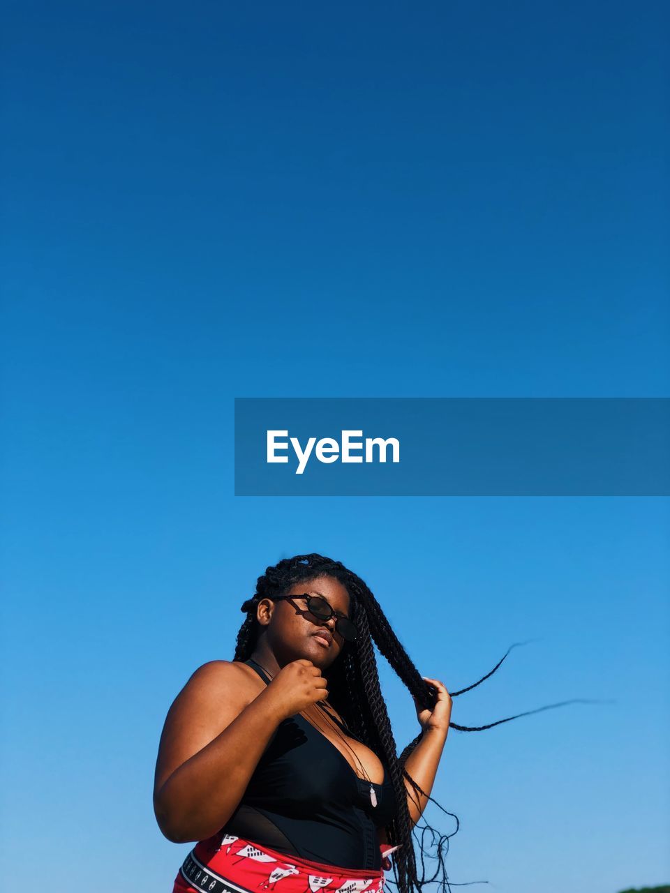 A peng black girl basking in the african sun 