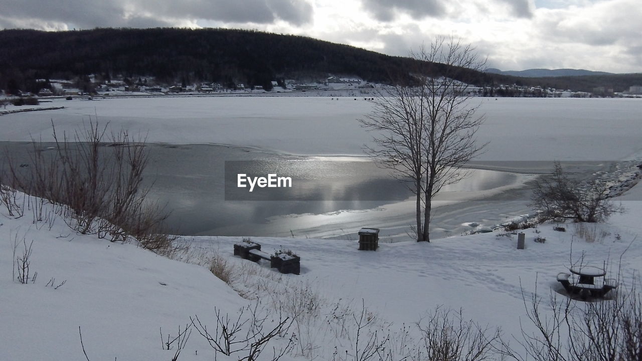 SCENIC VIEW OF SNOWCAPPED MOUNTAINS DURING WINTER