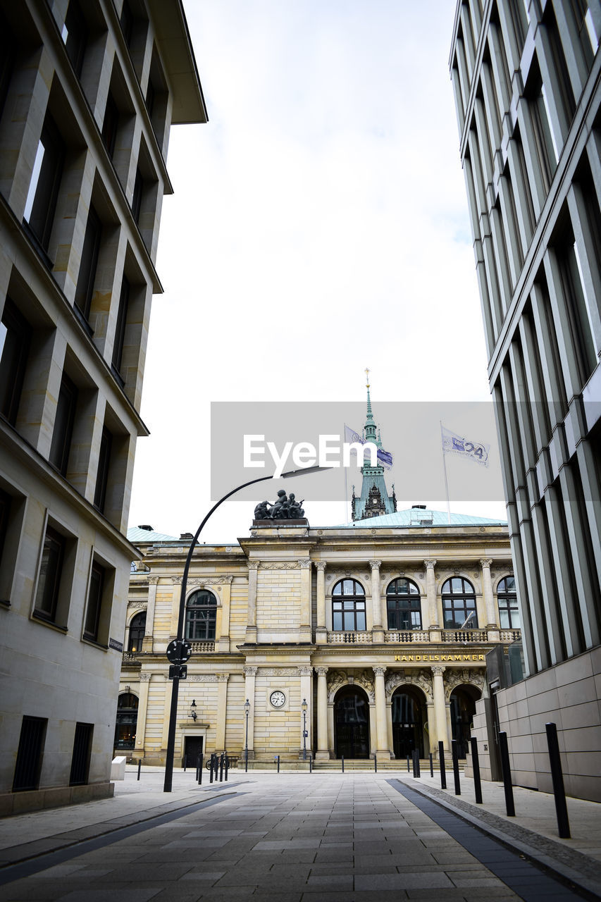 Low angle view of buildings against sky