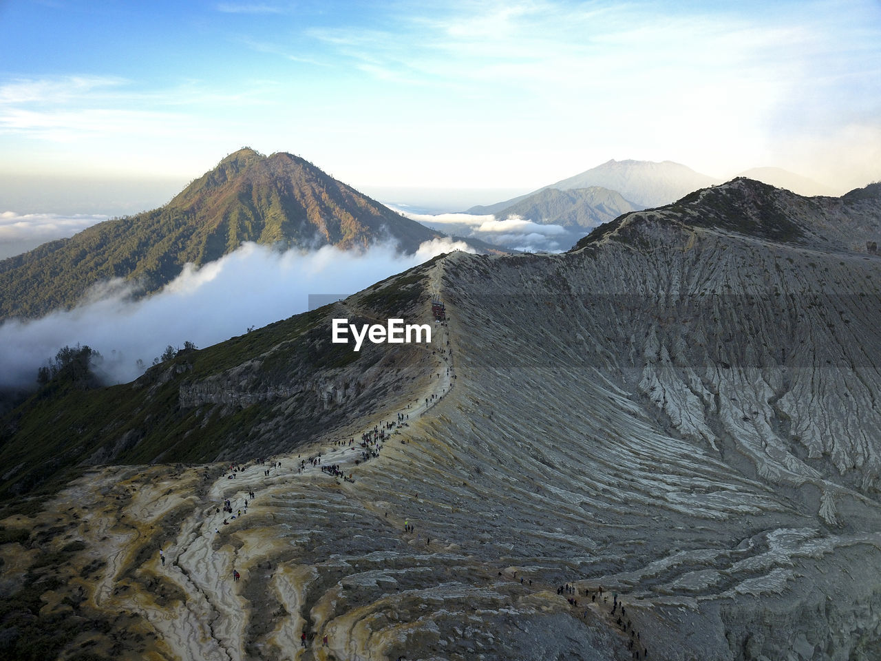 Aerial view of ijen crater
