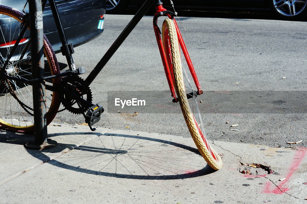 bent bicycle wheel