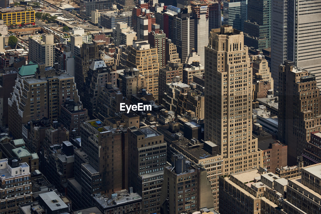 High angle view of buildings in new york