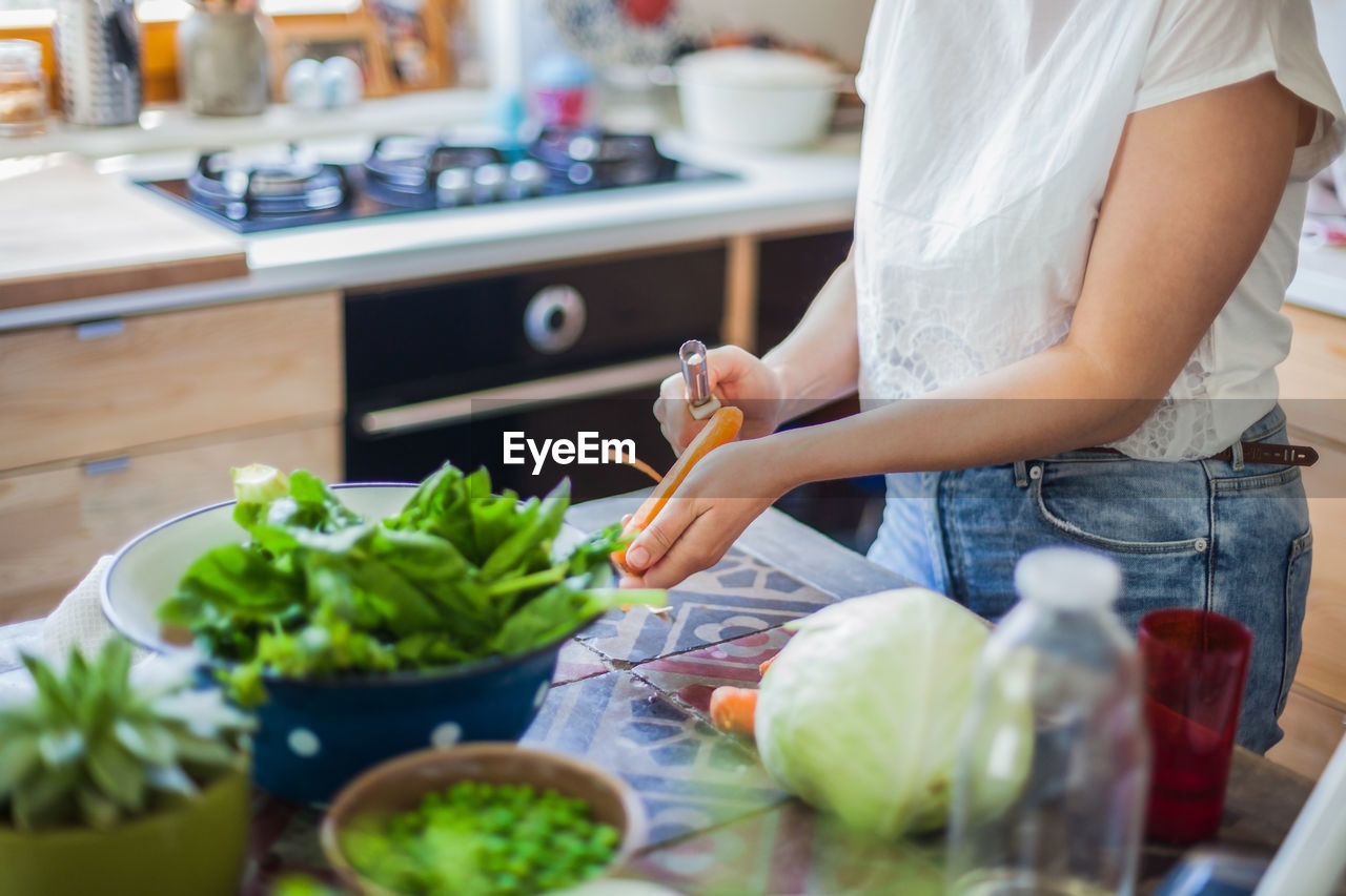 Woman preparing food at home