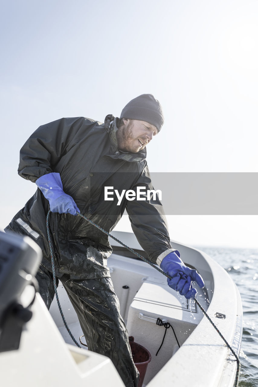 Fisherman on boat