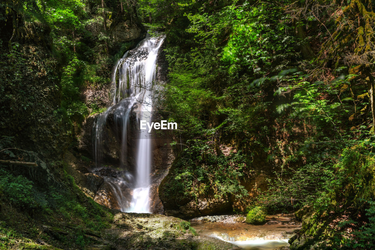 A Waterfall In A Forest In The Allgau Region Water On Eyeem