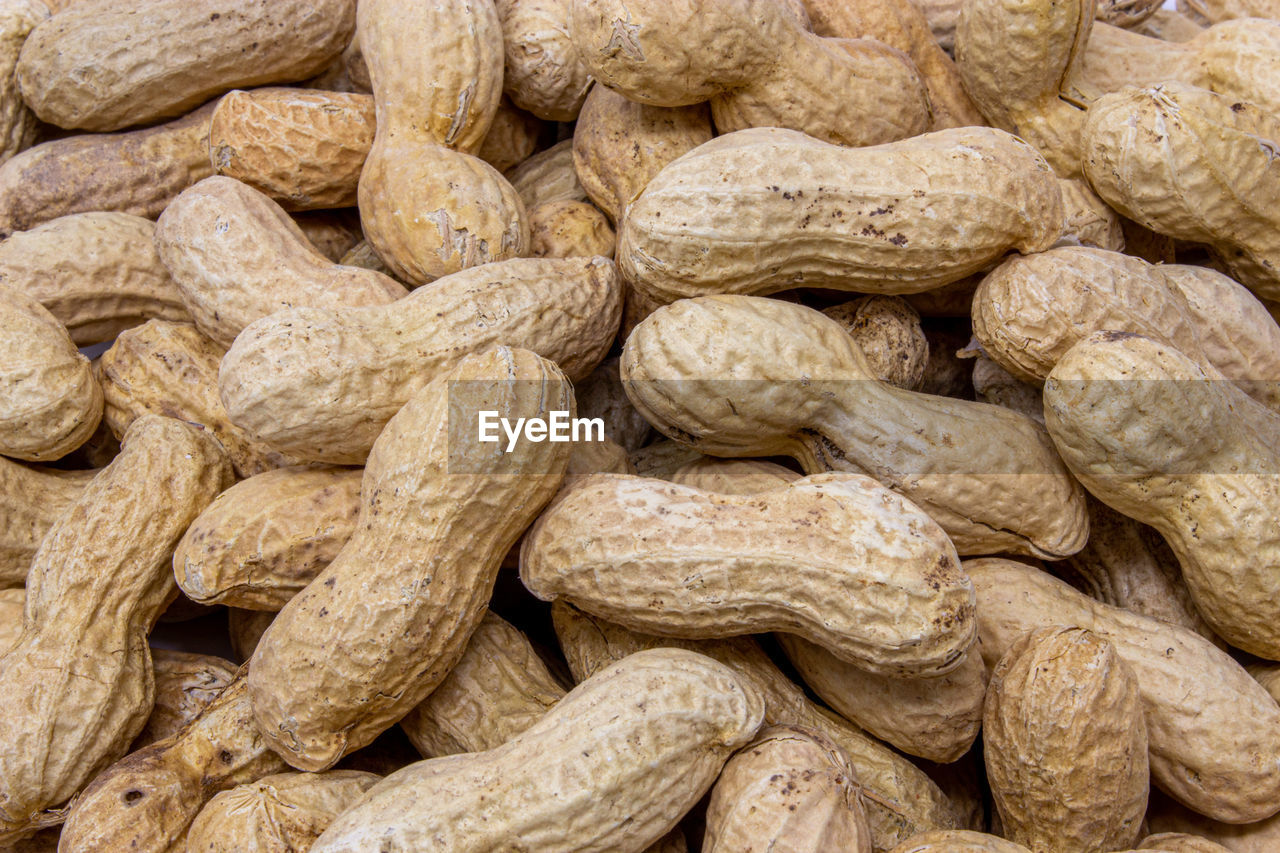 Many peanuts in macro photography