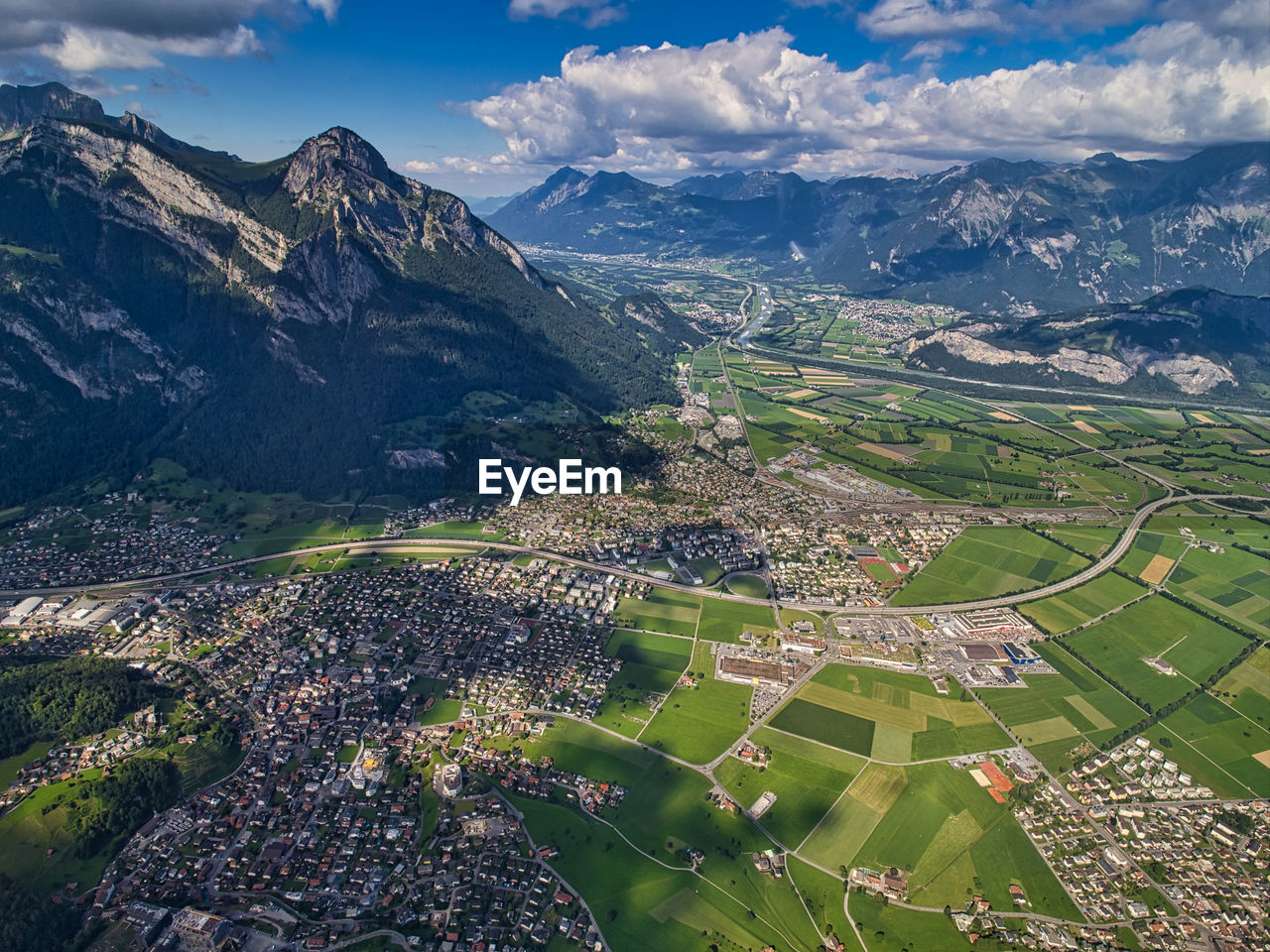 Aerial view of townscape