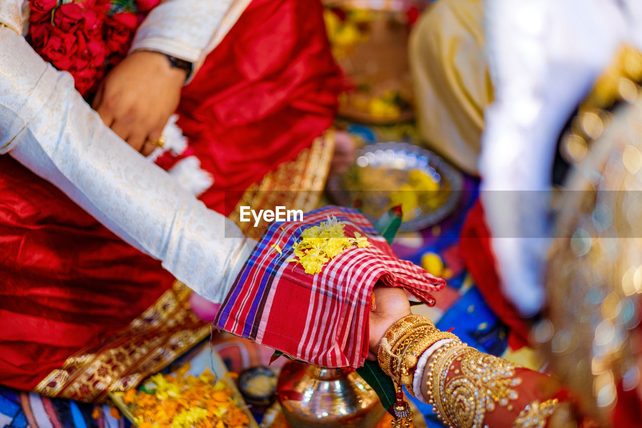 High angle view of couple