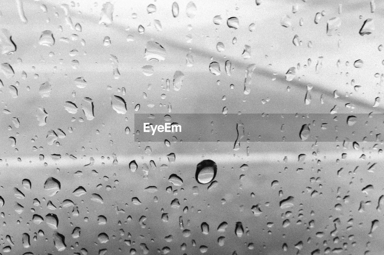 Close up of wet window during rainy season