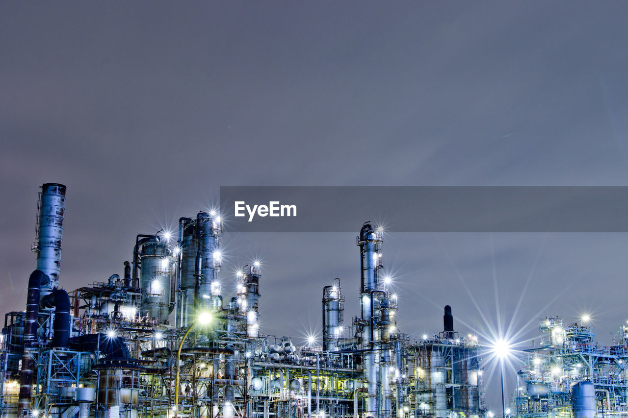Night view of the factory