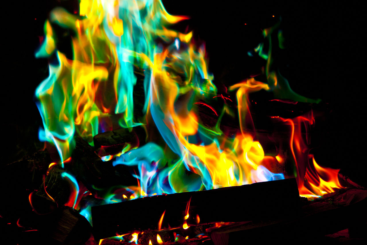 CLOSE-UP OF BURNING FIRE