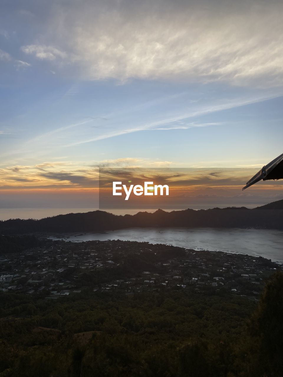 panoramic view of landscape against sky during sunset