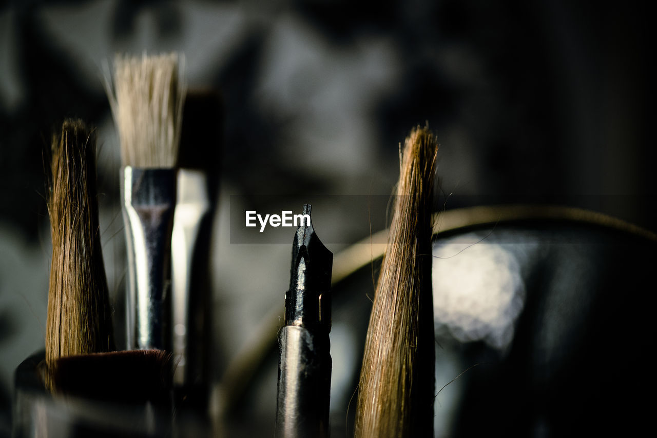 Close up of brushes