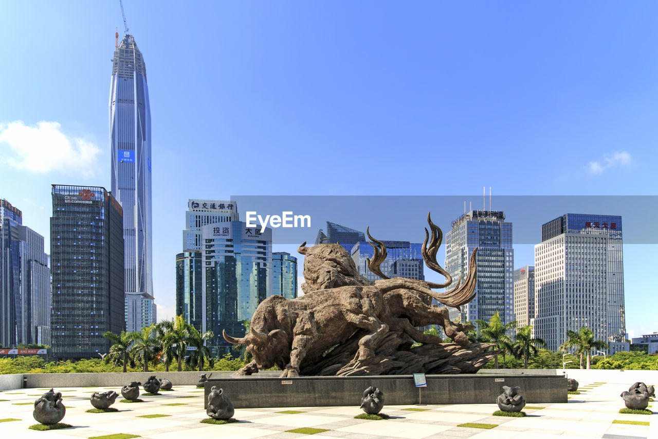 Stock market building in shenzhen, one of the three stock markets in china, 