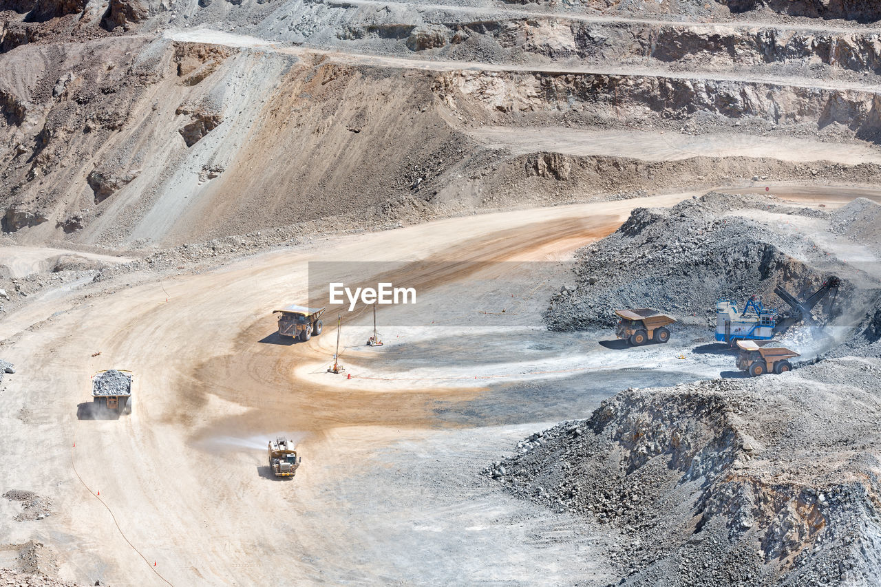 View from above of an open-pit copper mine in chile