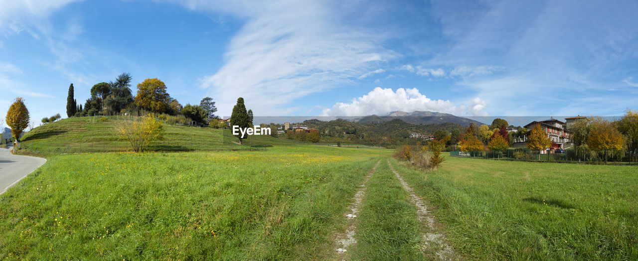 PANORAMIC SHOT OF AGRICULTURAL FIELD