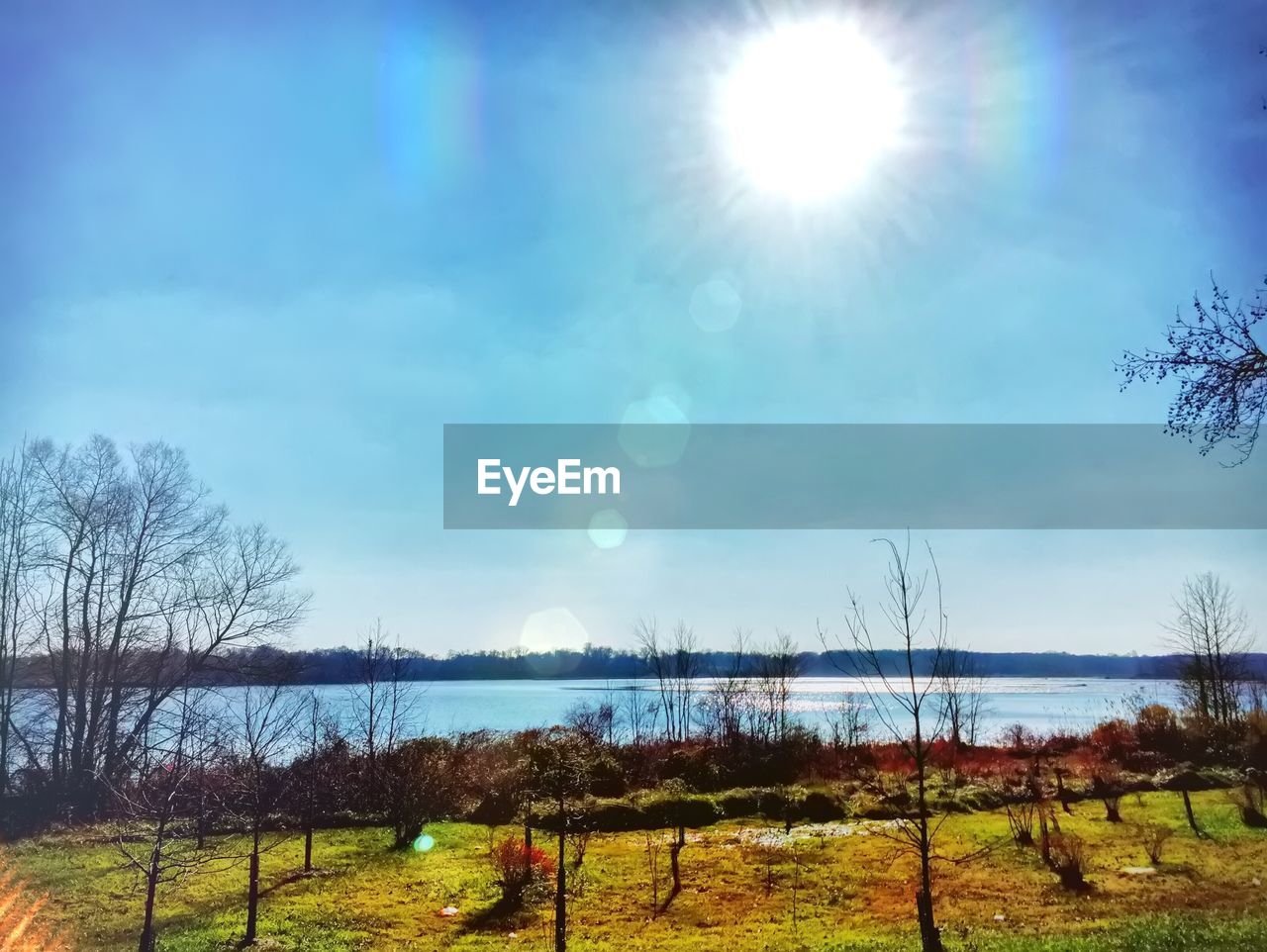Scenic view of river against sky