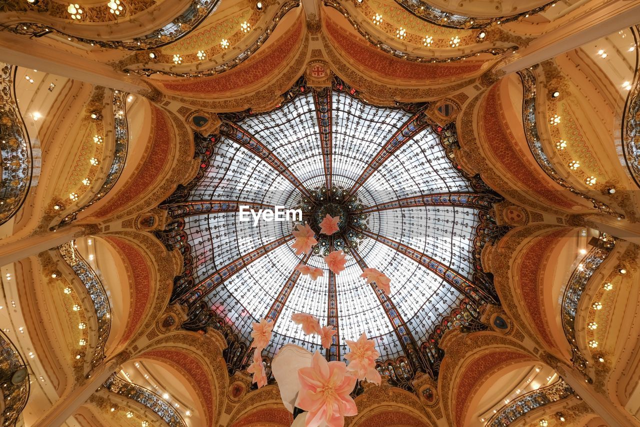 Looking Up At Galeries Lafayette Ceiling Indoors On Eyeem