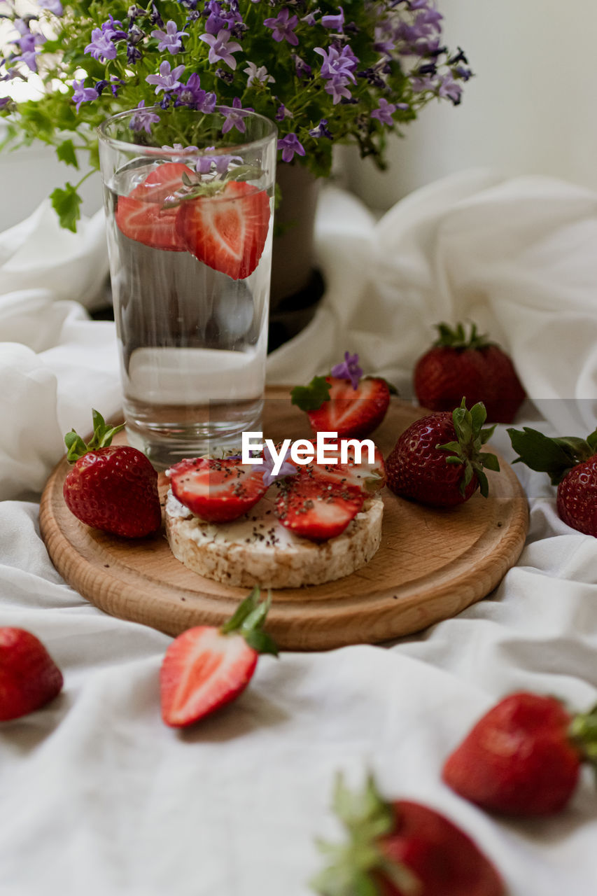 Close-up of dessert on table