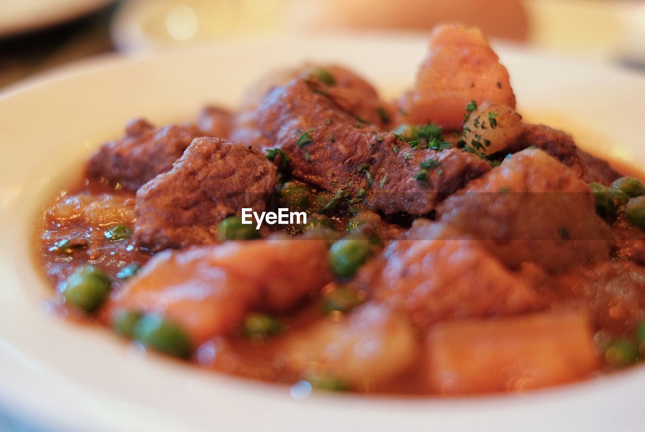 Close-up of meal served in plate