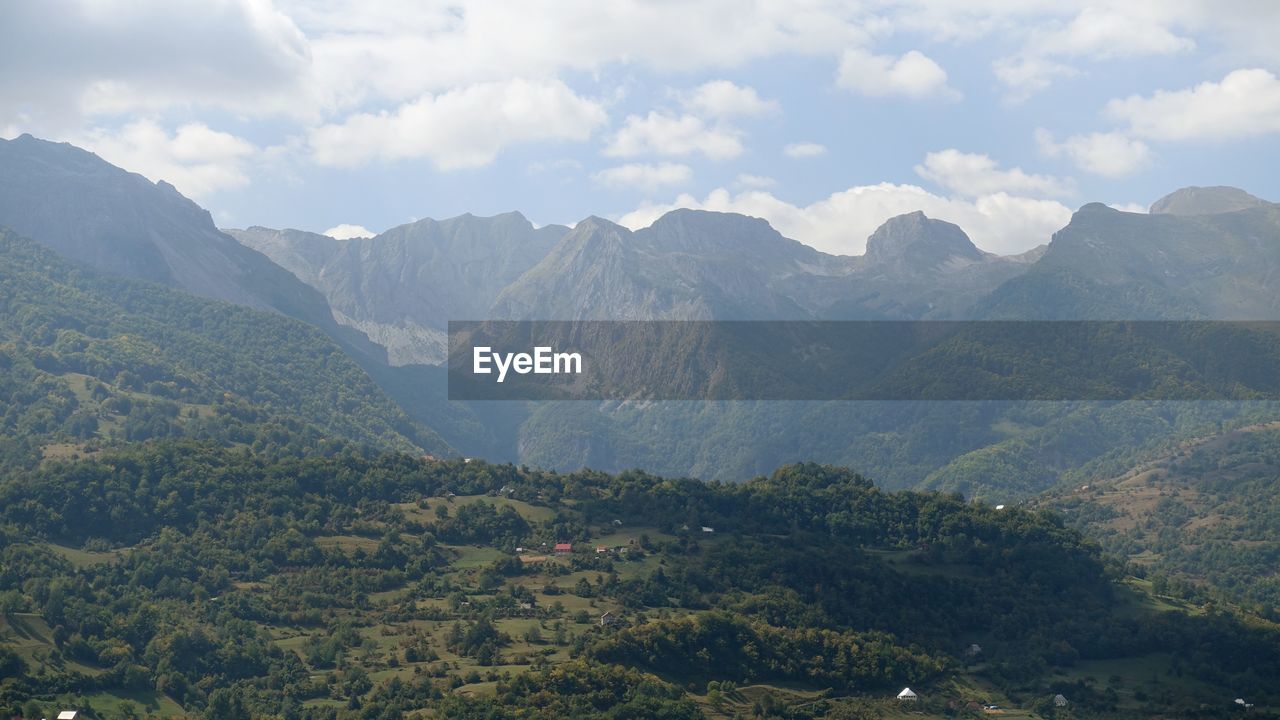 Scenic view of mountains against sky