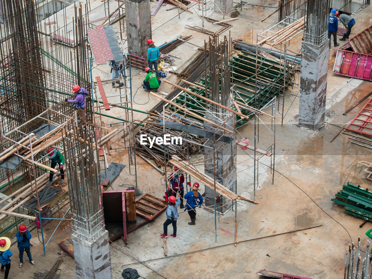 Aerial view of a construction site
