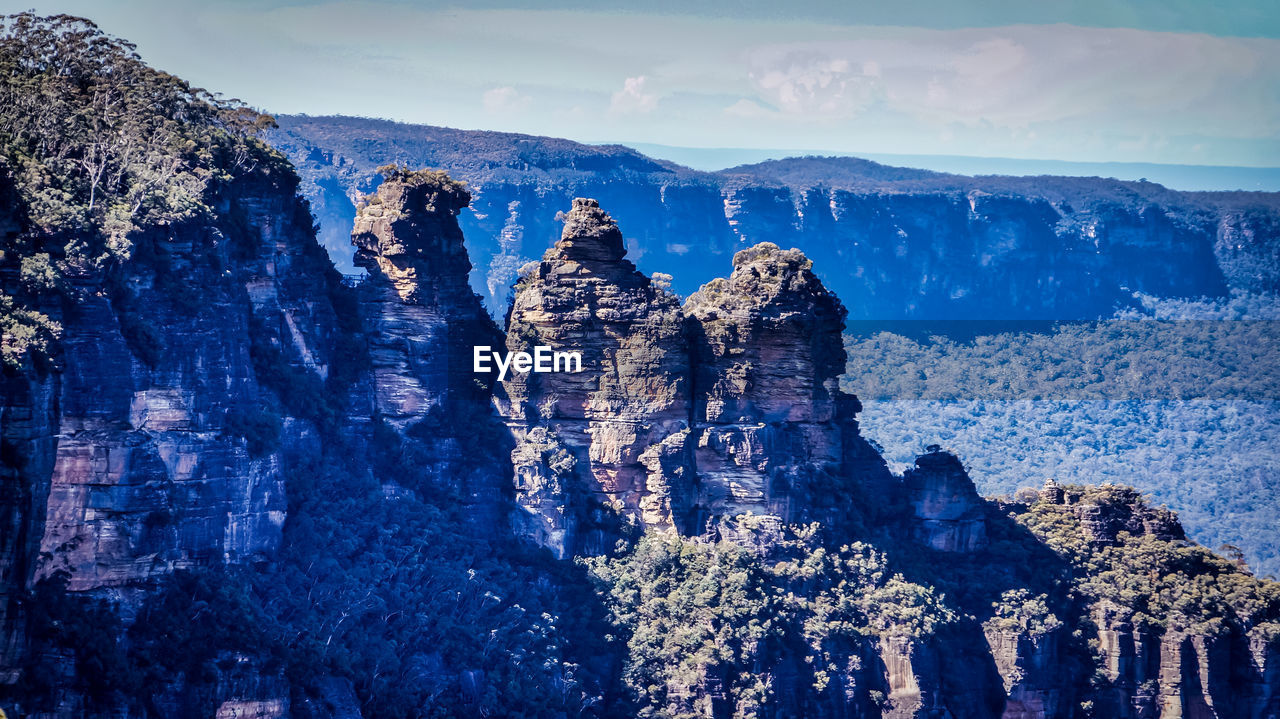 Panoramic view of mountains against sky