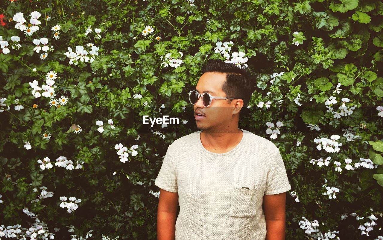 Young man wearing sunglasses outdoors