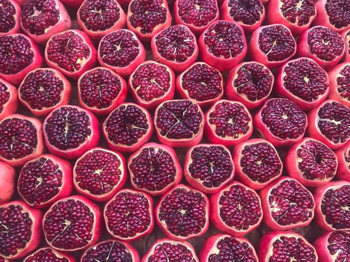 Full frame shot of pomegranates at market for sale