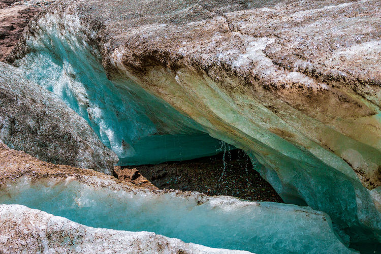 Melting glaciers in the alps. pasterze glacier.