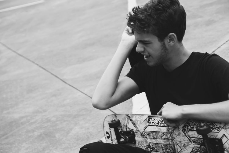 Young man with skateboard