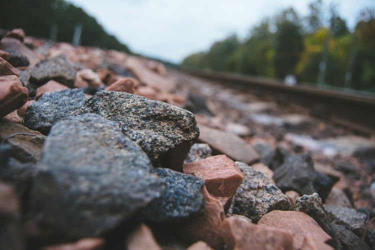 Close-up of railroad track