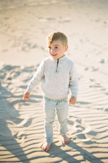 Portrait of a smiling boy on beach