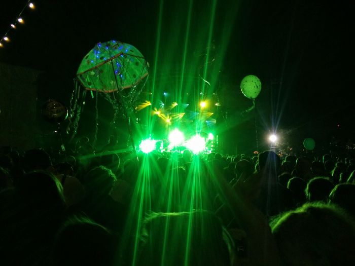 Crowd enjoying at music concert