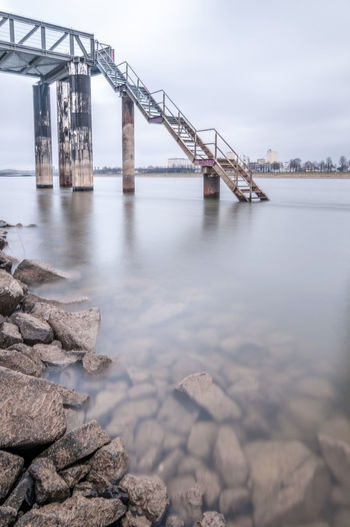 View of bridge over river