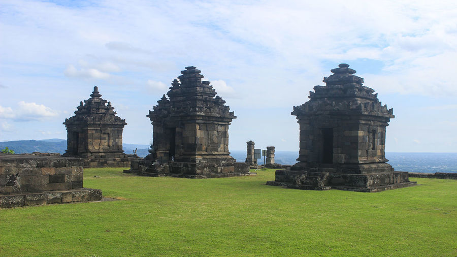The exoticism of the architecture of the ijo temple, built in 850 ad by the ancient mataram kingdom