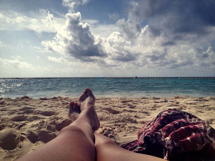 Barefoot on sea sand