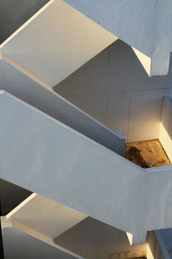 High angle view of staircase by building
