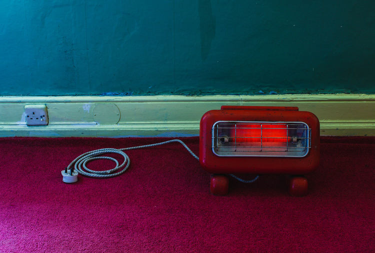 Radiator against wall in room at home