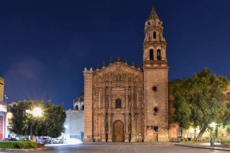View of illuminated building at night