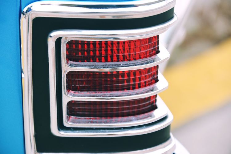 Close-up of car tail light