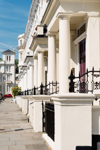 Luxury english victorian houses in notting hill, a district in west london in kensington and chelsea