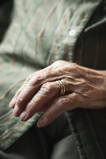 Hand of senior woman, close-up