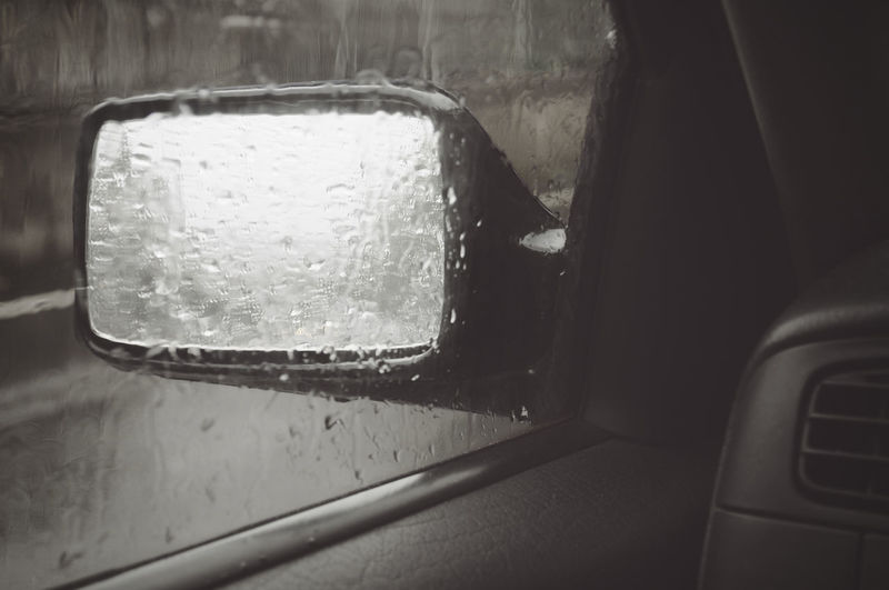 Close-up of car window