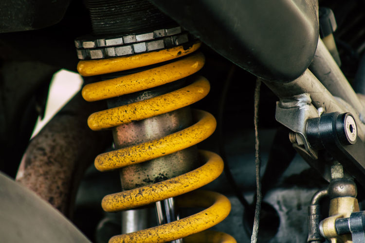 Close-up of motorcycle engine