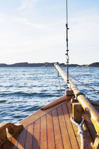 Prow of boat on sea, fjallbacka, bohuslan, sweden