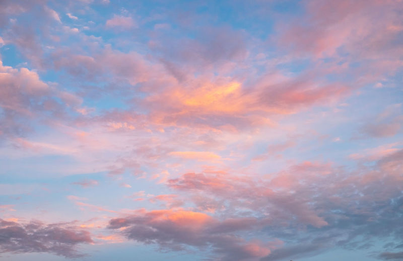 Low angle view of clouds in sky during sunset