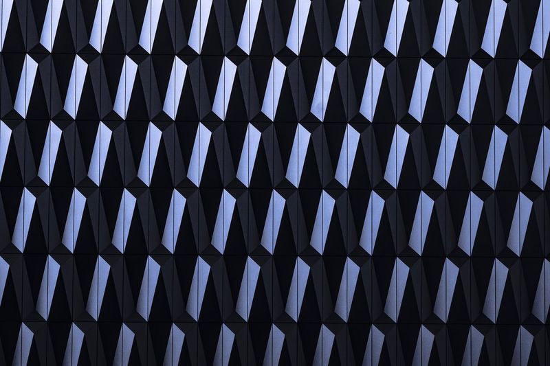 Directly below shot of metallic structure